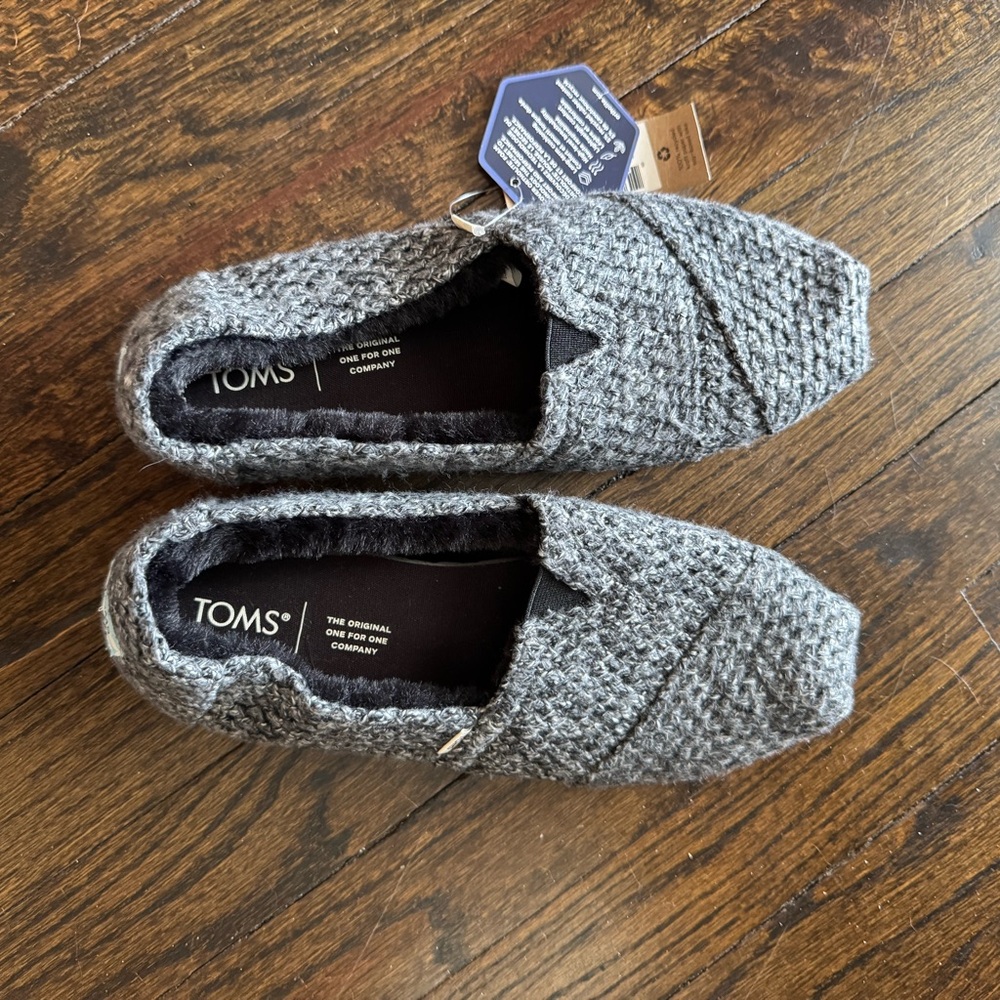 TOMS Gray Slip-On Shoes